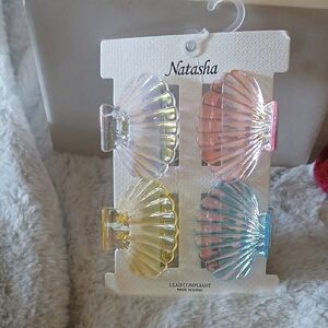 Natasha Couture Pastel Shell Hair Clips Set